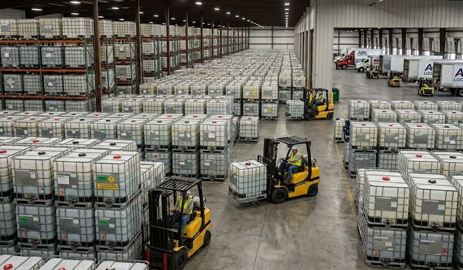 Ohio IBC Totes warehouse facility with hundreds of IBC totes